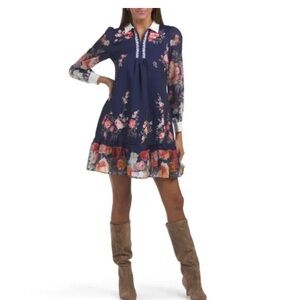 New Dalia  MacPhee navy  floral Dress